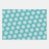 Aquamarines Grün Türkis & Weiße Schneeflocken Weih Geschenkpapier Set (Vorderseite 3)