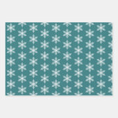 Aquamarines Grün Türkis & Weiße Schneeflocken Weih Geschenkpapier Set (Vorderseite 2)
