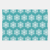 Aquamarines Grün Türkis & Weiße Schneeflocken Weih Geschenkpapier Set (Vorderseite)