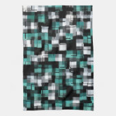 Aquamarines Grünes Blau Schwarz-weiß Abstrakt Küchentuch (Vertikal)