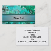 Aquamarines grünes Blumenmuster Visitenkarte (Vorne/Hinten)