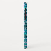 Aquamarines, grünes Boho-Handgezeichnetes Muster Case-Mate iPhone Hülle (Hinten/Links)