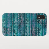 Aquamarines, grünes Boho-Handgezeichnetes Muster Case-Mate iPhone Hülle (Rückseite (Horizontal))
