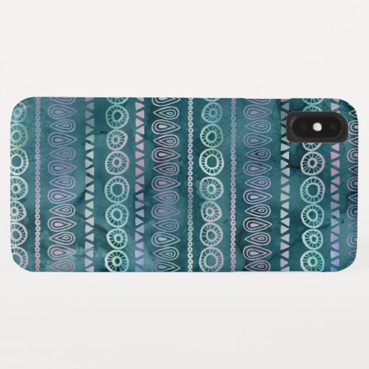 Aquamarines, grünes Boho-Handgezeichnetes Muster Case-Mate iPhone Hülle (Rückseite (Horizontal))
