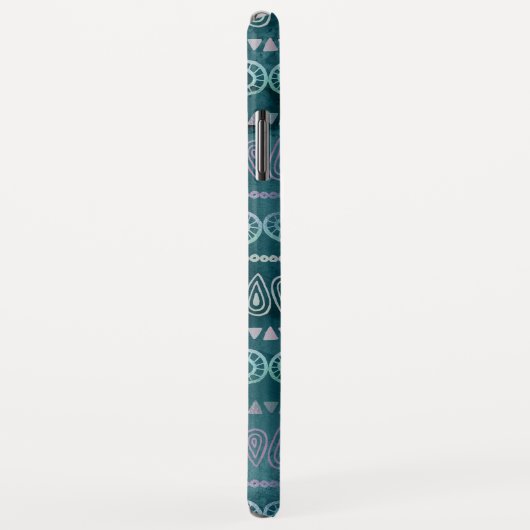 Aquamarines, grünes Boho-Handgezeichnetes Muster Case-Mate iPhone Hülle (Hinten/Rechts)