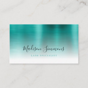 Aquamarines grünes Bürstenmetall Monogram Stilftig Visitenkarte