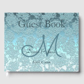Aquamarines Grünes Elegantes Hochzeitsstift für Em Gästebuch (Vorderseite)