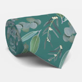 Aquamarines Grünes Eukalyptus-Grünmuster Krawatte (Gerollt)