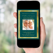 Aquamarines grünes Foto Geburtstag Einladung