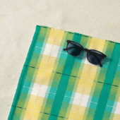 Aquamarines, grünes, gelb gestrichenes Muster Strandtuch (Beispiel)