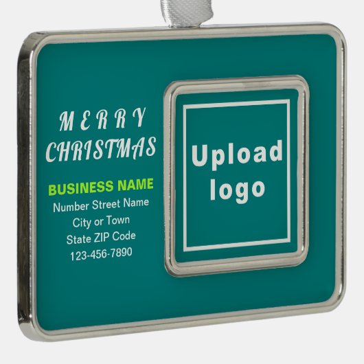 Aquamarines grünes Gerahmtes Rechteck Rahmen-Ornament Silber (Rechts)