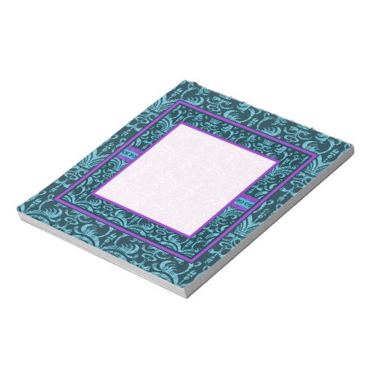 Aquamarines grünes Gotisches Grunge Elegantes Note Notizblock (Rotiert)