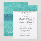 Aquamarines grünes Hochzeitsmagazin Einladung (Vorne/Hinten)