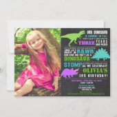 Aquamarines grünes lila Foto des Einladung (Vorderseite)