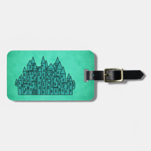 Aquamarines grünes Schloss Gepäckanhänger