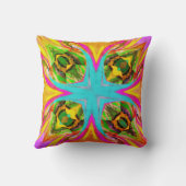 Aquamarines, grünes und rosafarbenes Poster Kissen (Rückseite)
