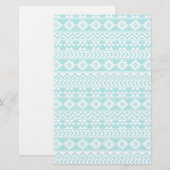 Aquamarines Grunge-Aztec-Stammmuster Briefpapier (Vorne/Hinten)