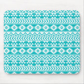 Aquamarines Grunge-Aztec-Stammmuster Mousepad (Vorne)