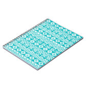 Aquamarines Grunge-Aztec-Stammmuster Notizblock (Linke Seite)