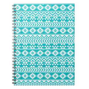 Aquamarines Grunge-Aztec-Stammmuster Notizblock
