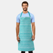 Aquamarines Grunge-Aztec-Stammmuster Schürze (Getragen)