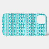 Aquamarines Grunge Aztec Tribal Muster Case-Mate iPhone Hülle (Rückseite (Horizontal))
