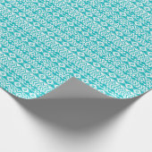 Aquamarines Grunge Aztec Tribal Muster Geschenkpapier (Ecke)