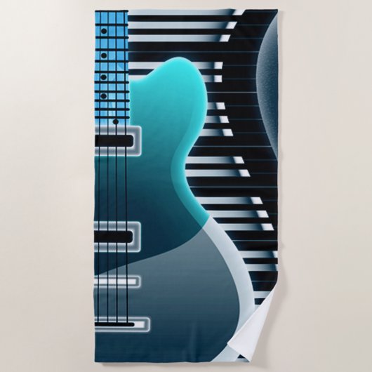 Aquamarines Guitar Beach Handtuch (Vorderseite)