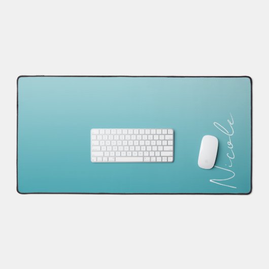 Aquamarines Handschriftzeichen Personalisiert Schreibtischunterlage (Tastatur & Maus)