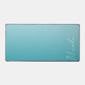 Aquamarines Handschriftzeichen Personalisiert Schreibtischunterlage (Vorderseite)