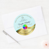 Aquamarines, helles Logo für das Monogramm Runder Aufkleber (Umschlag)