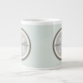 Aquamarines, hellgrau-Monogramm Jumbo-Tasse (Vorderseite)