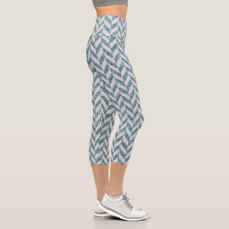 Aquamarines Herringbone Capri Leggings