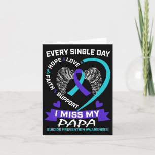 Aquamarines Herz Lila I Miss Papa Suizid Bewusstse Karte