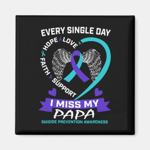 Aquamarines Herz Lila I Miss Papa Suizid Bewusstse Magnet