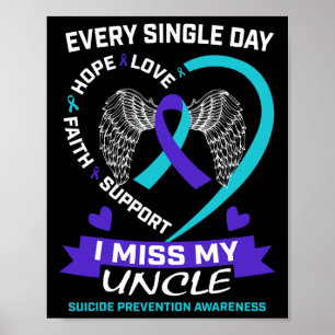 Aquamarines Herz Lila Miss My Onkel Suizid Bewusst Poster