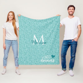 Aquamarines Herz Sweet Dreams Throw Kissen Fleecedecke