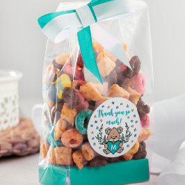 Aquamarines Herzbear Themed Baby Dusche Vielen Dan Runder Aufkleber