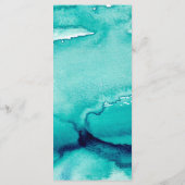 Aquamarines Hochzeitmenü für Hochzeiten im türkisf Menükarte (Rückseite)