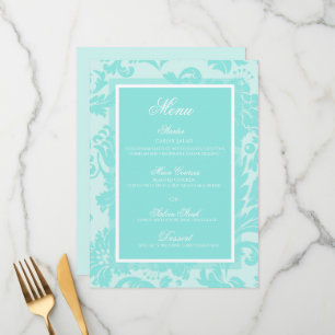 Aquamarines Hochzeitsmenü Menükarte
