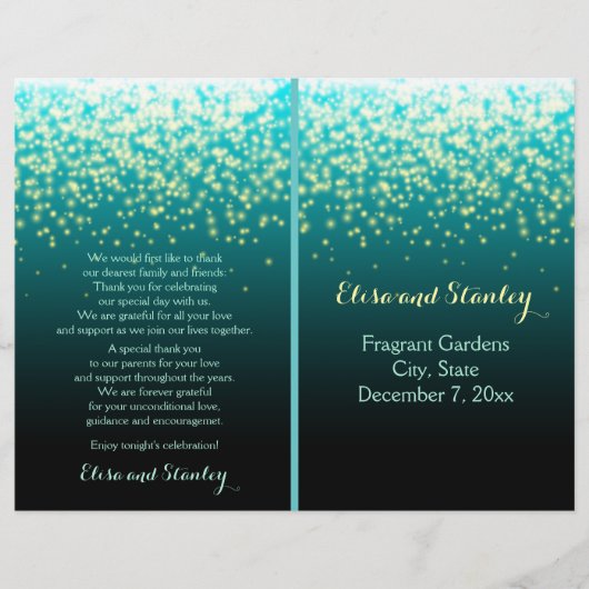 Aquamarines Hochzeitsprogramm (Vorderseite)