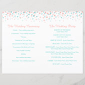 Aquamarines Hochzeitsprogramm für gescannte Konfet (Rückseite)