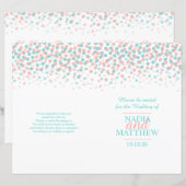 Aquamarines Hochzeitsprogramm für gescannte Konfet (Vorne/Hinten)