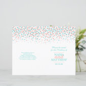 Aquamarines Hochzeitsprogramm für gescannte Konfet (Stehend Vorderseite)