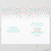 Aquamarines Hochzeitsprogramm für gescannte Konfet (Vorderseite)