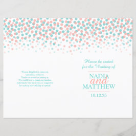 Aquamarines Hochzeitsprogramm für gescannte Konfet