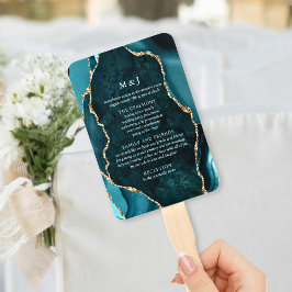 Aquamarines Hochzeitsprogramm für Marmor und Gold Fächer