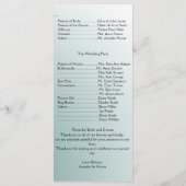 Aquamarines Hochzeitsprogramm für Naturbambus Programm (Rückseite)