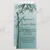 Aquamarines Hochzeitsprogramm für Naturbambus Programm (Vorne/Hinten)