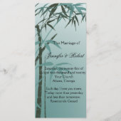 Aquamarines Hochzeitsprogramm für Naturbambus Programm (Vorderseite)